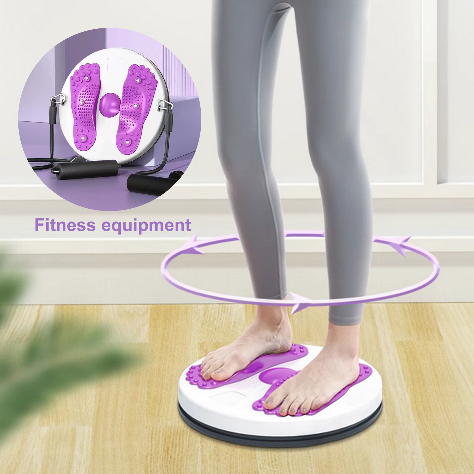 Sioweci Waist Twist Board Waist Foot Massage Waist Twister Abdominal Muscles Strengthening Waist Exercise Slimming Twisting Disc Fitness Gear Purple